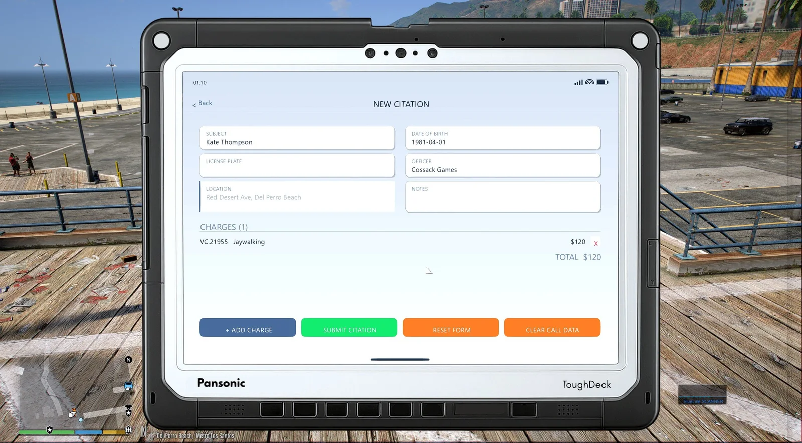 pdComp tablet citation form open during gameplay